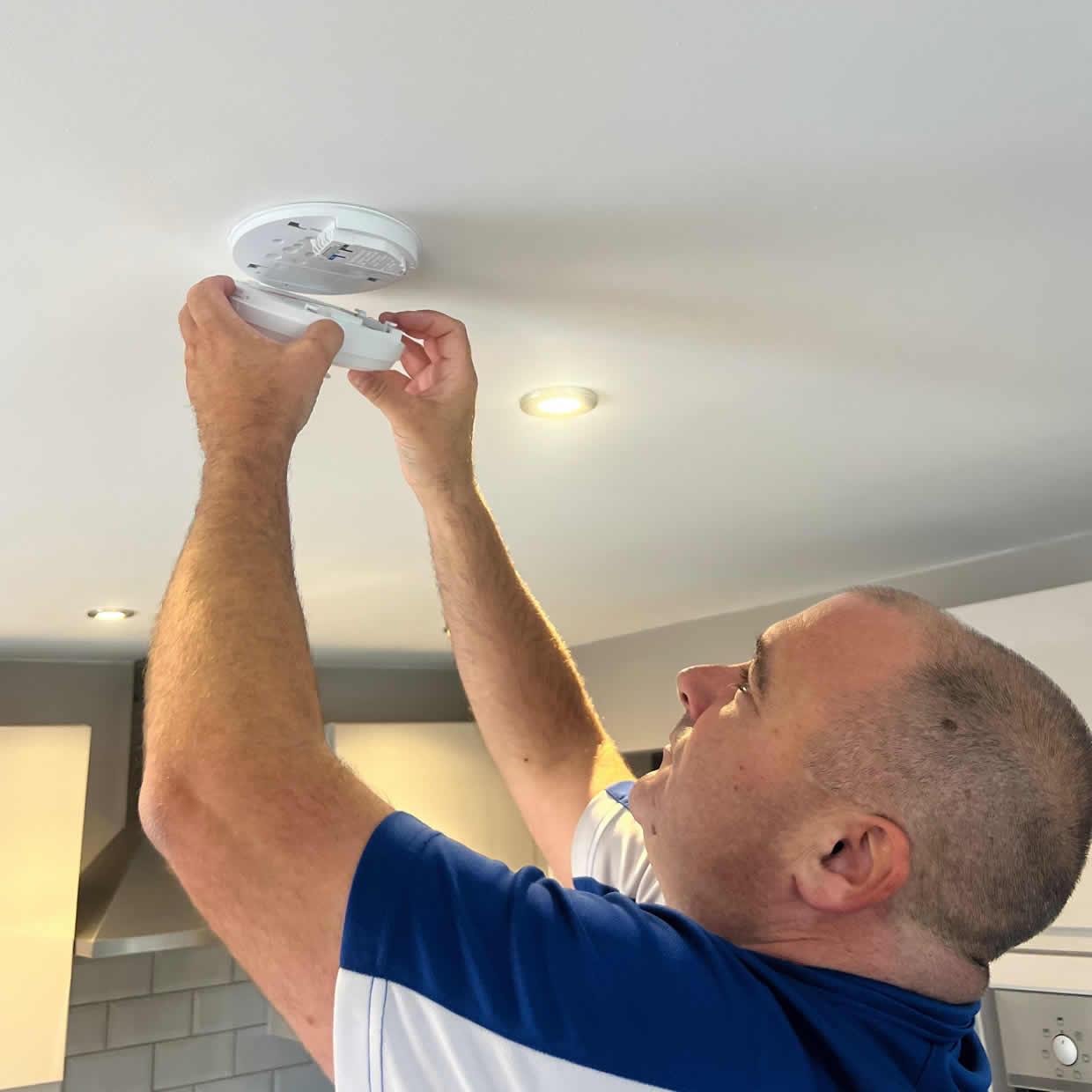 Different types of smoke and heat alarms installed in Kirkby homes